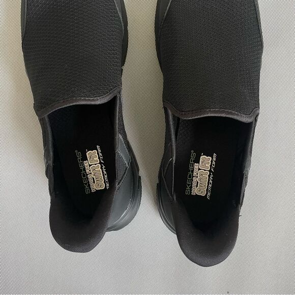 Skechers Black Swift Fit Hands Free Memory Foam Slip on Shoes Brand New Size 12 - Picture 3 of 9